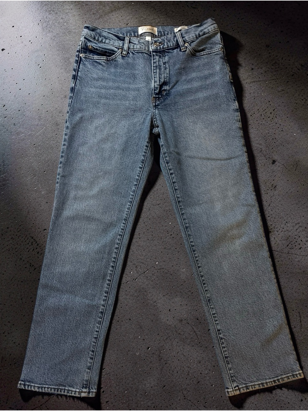 FRAME The Borrowed Jeans 28 Light Wash Straight Leg Mid Rise Premium Denim 0719